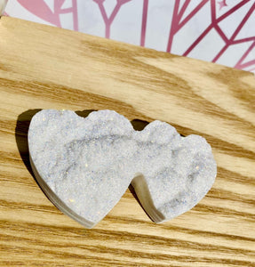 Aura Quartz Heart Carving Duos