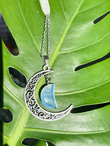 Crescent Moon Crystal Necklace